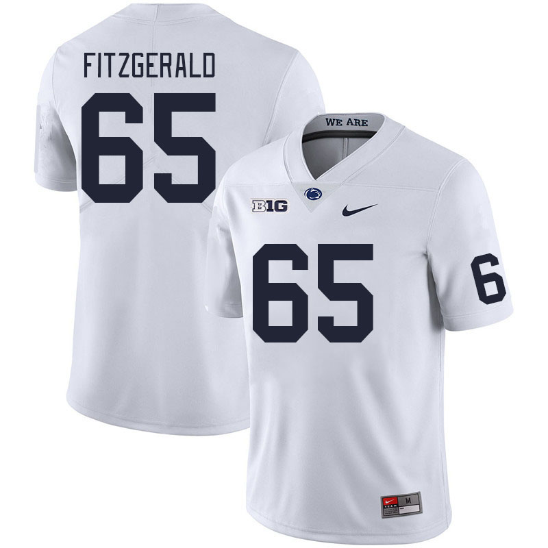 Men #65 Jim Fitzgerald Penn State Nittany Lions College Football Jerseys Stitched Sale-White - Click Image to Close